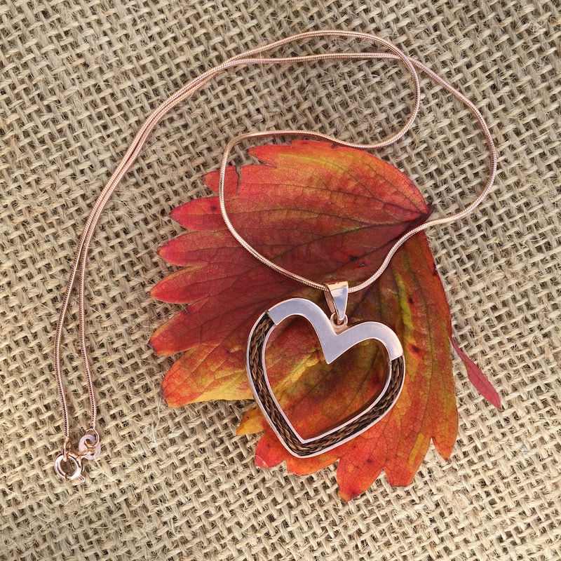 Sterling Silver & Rose Gold Plate Inlaid Forever Heart Necklace